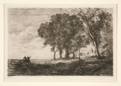 Landskab af af Jean-Baptiste-Camille Corot