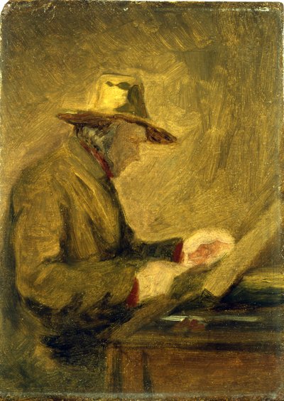 Portræt af Daumier af Jean Baptiste Camille Corot