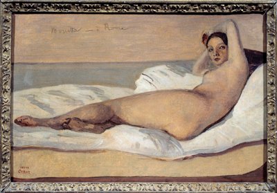 Romersk odalisque: Marietta. Maleri af Camille Corot (1796-1875) af Jean Baptiste Camille Corot