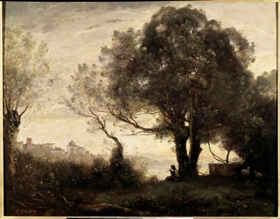 Souvenir af Castelgondolfo i Italien Maleri af Jean Baptiste (Jean Baptiste) Camille Corot (1796-1875) 1800-tallet søn. 0,65 X 0,81 m Paris, Musée du Louvre af Jean Baptiste Camille Corot