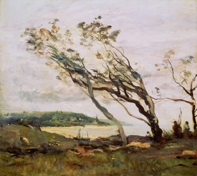 Stormfuld dag på Kanalen af Jean Baptiste Camille Corot