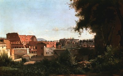 Colosseum: Udsigt fra Farnese Gardens, Rom, 1826 af Jean Baptiste Camille Corot