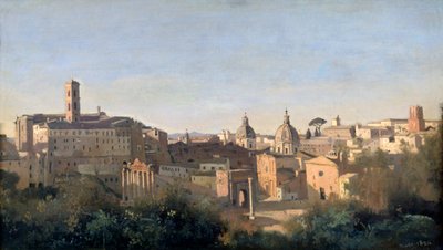 Forum set fra Farnese Gardens, Rom, 1826 af Jean Baptiste Camille Corot