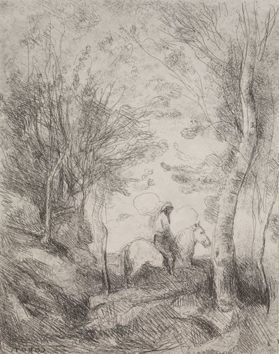 Den store kavaler i skoven af Jean-Baptiste-Camille Corot