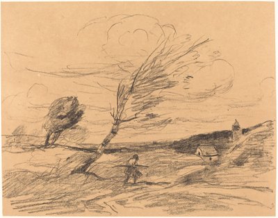 Vindstødet (Le Coup de vent) af Jean-Baptiste-Camille Corot