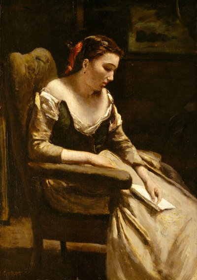 Der Brief, ca. 1865 von Jean Baptiste Camille Corot