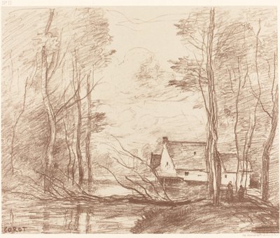 The Mill of Cuincy, nær Douai (Le Moulin de Cuincy, pres Douai) af Jean Baptiste Camille Corot