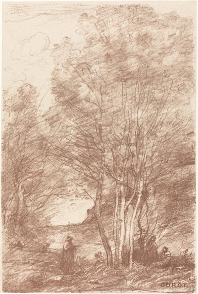 Filosoffernes tilbagetog af Jean Baptiste Camille Corot
