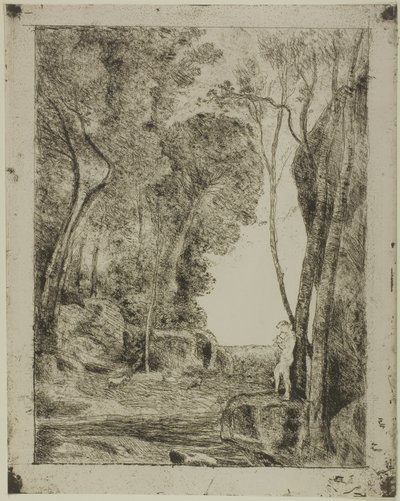 Den unge hyrde, første plade af Jean-Baptiste-Camille Corot