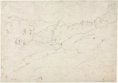 Udsigt over Marino (recto) af Jean-Baptiste-Camille Corot