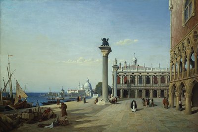 Udsigt over Venedig: Piazzetta set fra Riva degli Schiavoni af Jean-Baptiste-Camille Corot