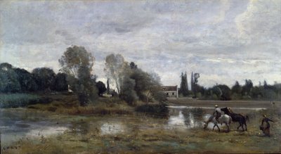 Ville dAvray, Hestevanding, ca. 1860-65 af Jean Baptiste Camille Corot