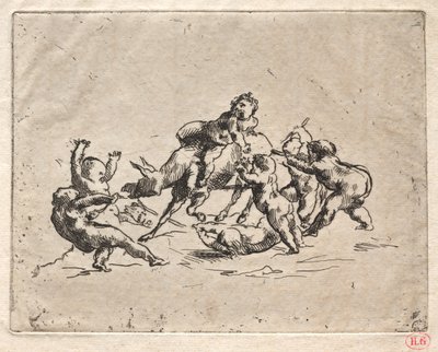 Bacchanal med børn og æsel. af Jean Baptiste Carpeaux