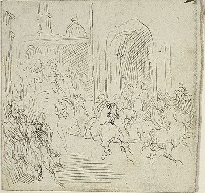 Ridescene i en by af Jean Baptiste Carpeaux