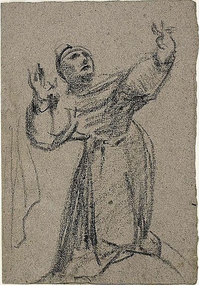 Knælende figur med løftede arme af Jean Baptiste Carpeaux