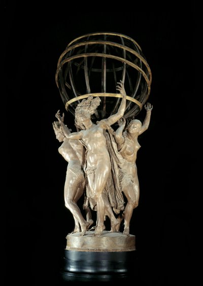 De fire dele af verden, der støtter den terrestriske skulptur af Jean Baptiste (Jean-Baptiste) Carpeaux (1827-1875) Paris fra det 19. århundrede, Musee d