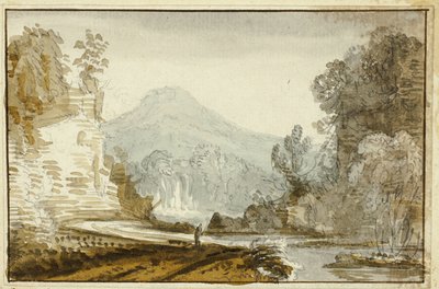 Figur af floden under Cliff af Jean Baptiste Claude Chatelain
