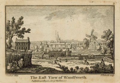Den østlige udsigt over Wandsworth af Jean Baptiste Claude Chatelain
