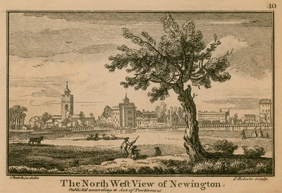 Den nordvestlige udsigt over Newington af Jean Baptiste Claude Chatelain