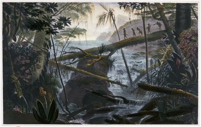 Indianere krydser Parahiba-floden af Jean Baptiste Debret