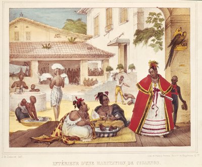 Interiør af et sigøjnerhus, Brasilien af Jean Baptiste Debret