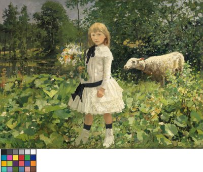 Portræt af Miss Strobbe (olie på lærred) af Jean Baptiste Degreef