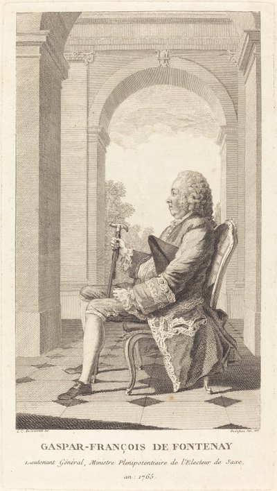Gaspar-Francois de Fontenay af Jean Baptiste Delafosse, after Louis de Carrogis, called Carmontelle