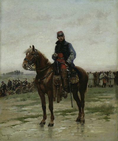 En bereden officer, 1877. af Jean Baptiste Edouard Detaille