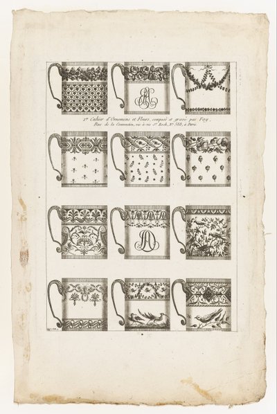 Design til chokoladekopper, plade 1 fra 1. Cahier d