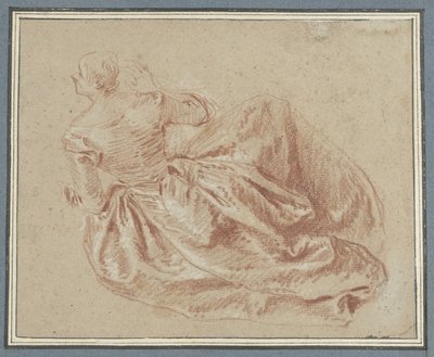 Dame sidder på gulvet af Jean Baptiste François Pater