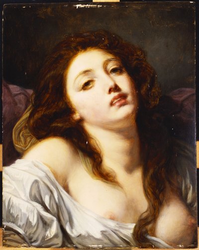 En ung kvinde, brystlængde af Jean Baptiste Greuze