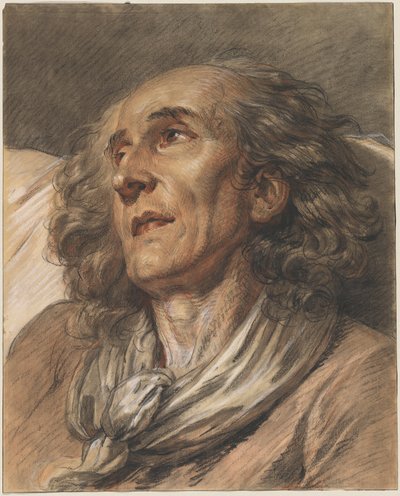 Buste af en gammel mand af Jean Baptiste Greuze