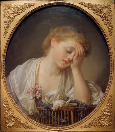 Den unge pige, der græder over sin døde fugl af Jean Baptiste Greuze