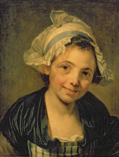 Pige i en motorhjelm af Jean Baptiste Greuze