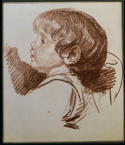 Hovedet af en dreng i profil til venstre af Jean Baptiste Greuze