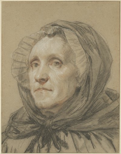Portræt af kunstnerens mor af Jean Baptiste Greuze