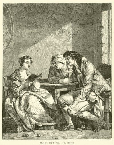 Læsning af romanen af Jean Baptiste Greuze