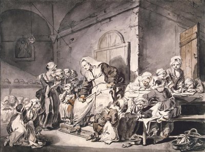 Skolelærer af Greuze, Jean-Baptiste (1725-1805). Pen, pensel, grå og brun farve, akvarel på papir, størrelse: 27,8x33,8, ca 1764-1765, State Hermitage, St. Petersburg af Jean Baptiste Greuze