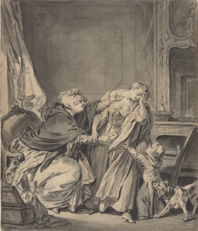 Den vrede mor af Jean Baptiste Greuze