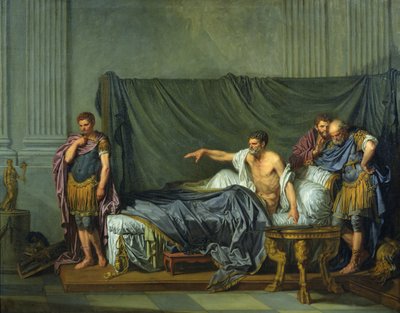Kejser Severus irettesætter sin søn, Caracalla, for at ville myrde ham, 1769 af Jean Baptiste Greuze