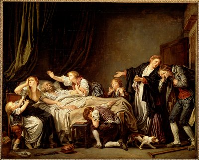 Sønnen straffet (olie på lærred af Jean Baptiste Greuze