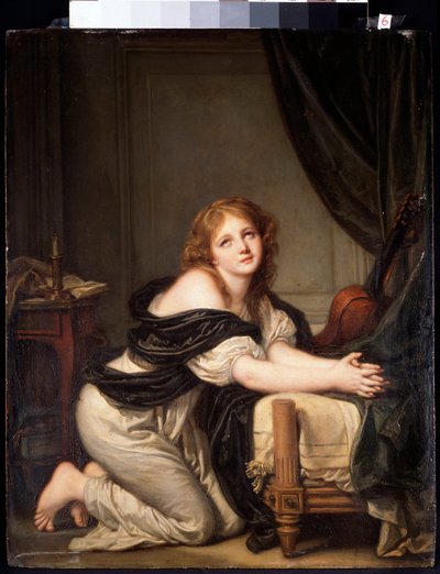 Morgenbønnen (olie på lærred af Jean Baptiste Greuze