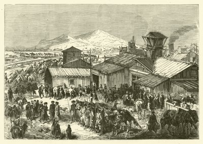 Russisk handelsstation i Kashgar (gravering) af Jean Baptiste Henri Durand-Brager