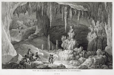 Udsigt over det indre af Antiparos-grotten, indgraveret af Jean Baptiste Tillard (1740-1813) af Jean Baptiste Hilair