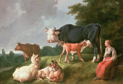 Pastoral Scene af Jean Baptiste Huet