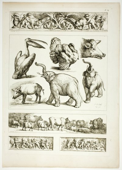 Plade 34 af 38 fra Oeuvres de J. B. Huet af Jean Baptiste Huet