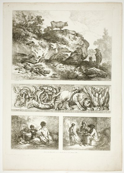 Tavle ni af 38 fra Oeuvres de J. B. Huet af Jean Baptiste Huet