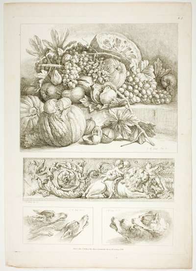 Tavle tre af 38 fra Oeuvres de J. B. Huet af Jean Baptiste Huet