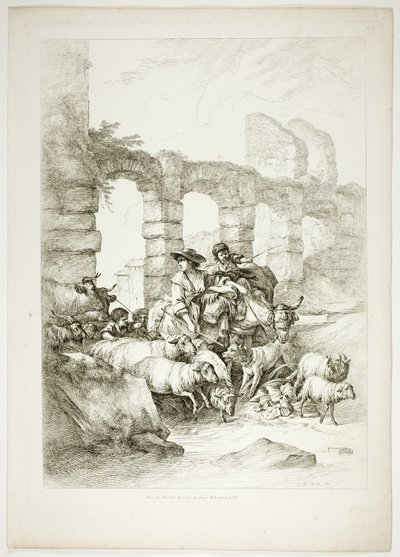 Tavle 12 af 38 fra Oeuvres de J. B. Huet af Jean Baptiste Huet