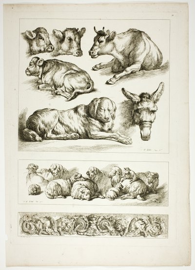 Tavle 20 af 38 fra Oeuvres de J. B. Huet af Jean Baptiste Huet